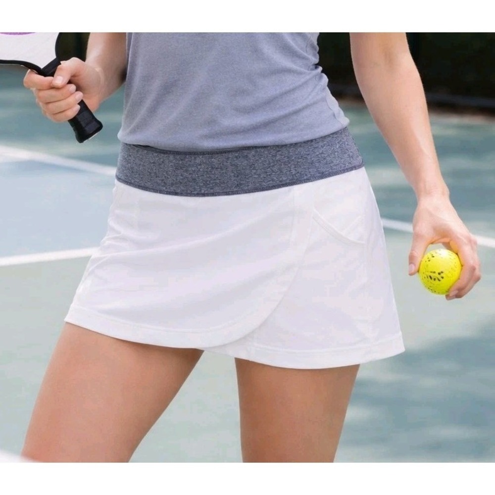 Zella Skort Women's Size XL White Wrap Blueish Band Activewear Golf Tennis NWT